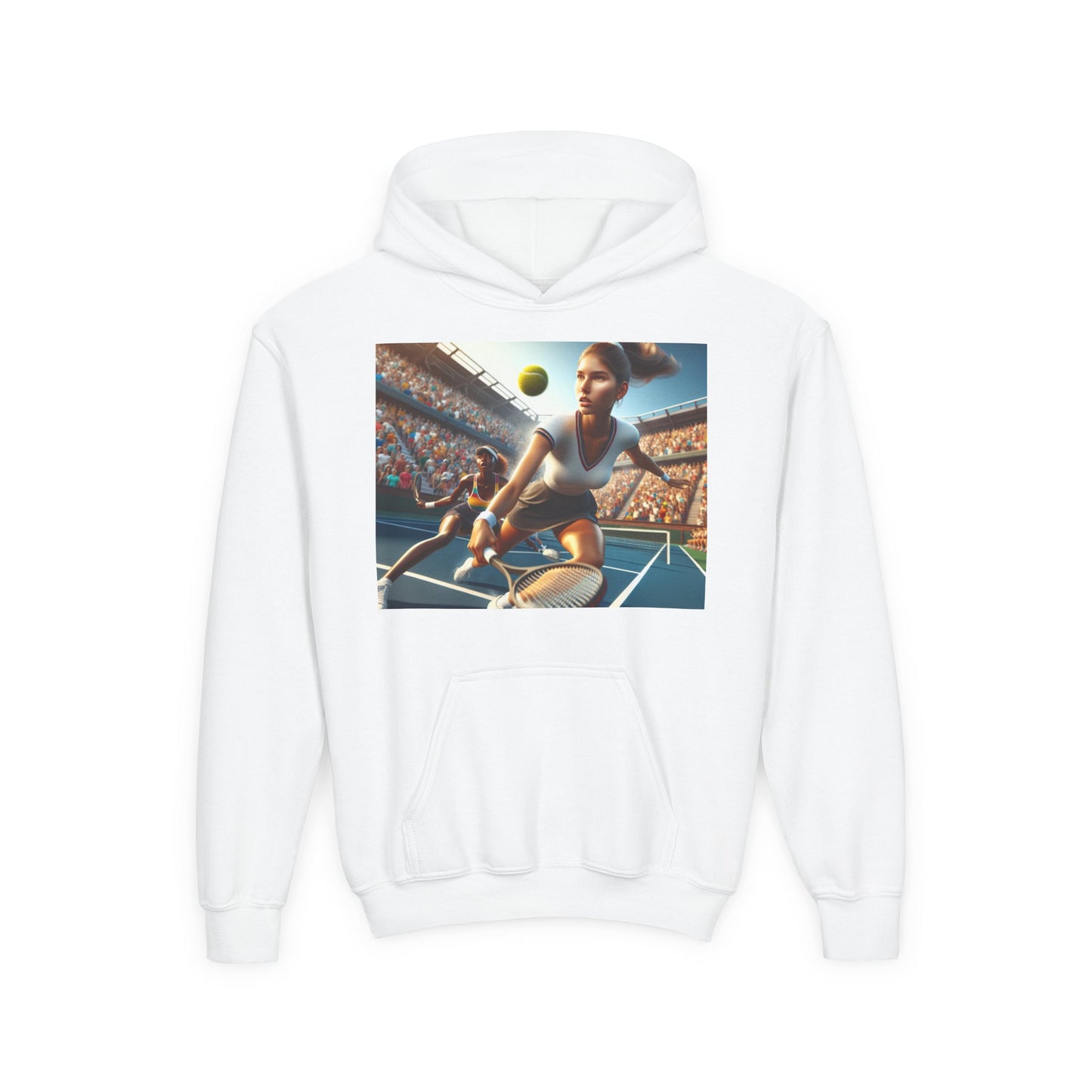 Youth Tennis Champion Hoodie - Sporty Heavy Blend Sweatshirt for Young Athletes