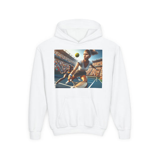 Youth Tennis Champion Hoodie - Sporty Heavy Blend Sweatshirt for Young Athletes