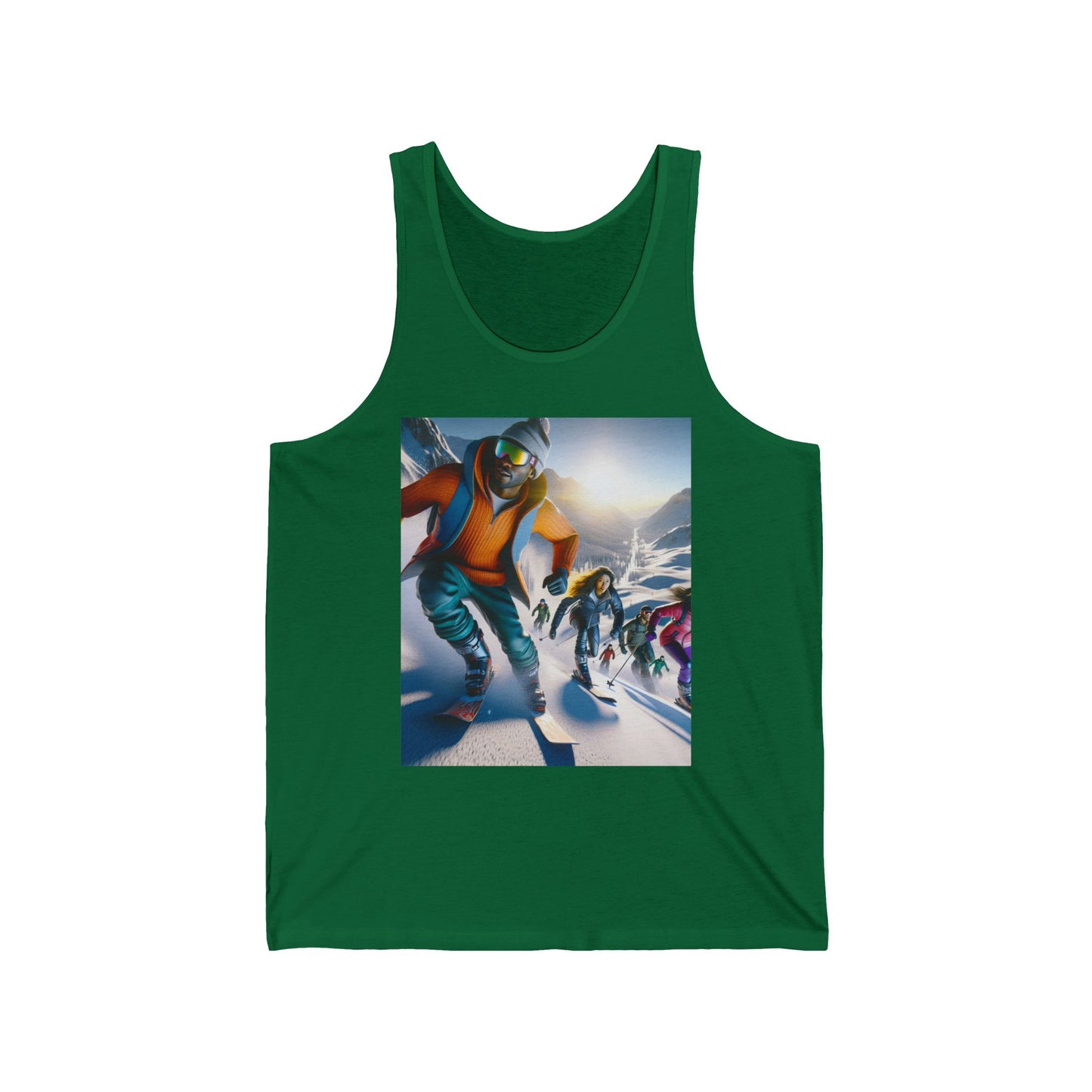 Skiing Unisex Jersey Tank Top - Perfect for Festivals & Casual Wear
