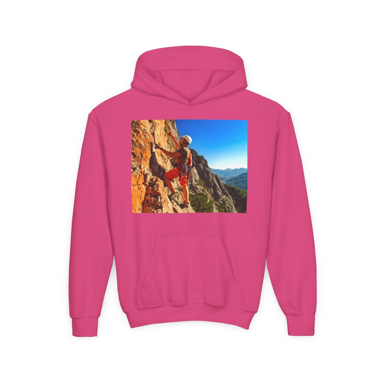 Rock Climbing Youth Hoodie - Heavy Blend Sweatshirt