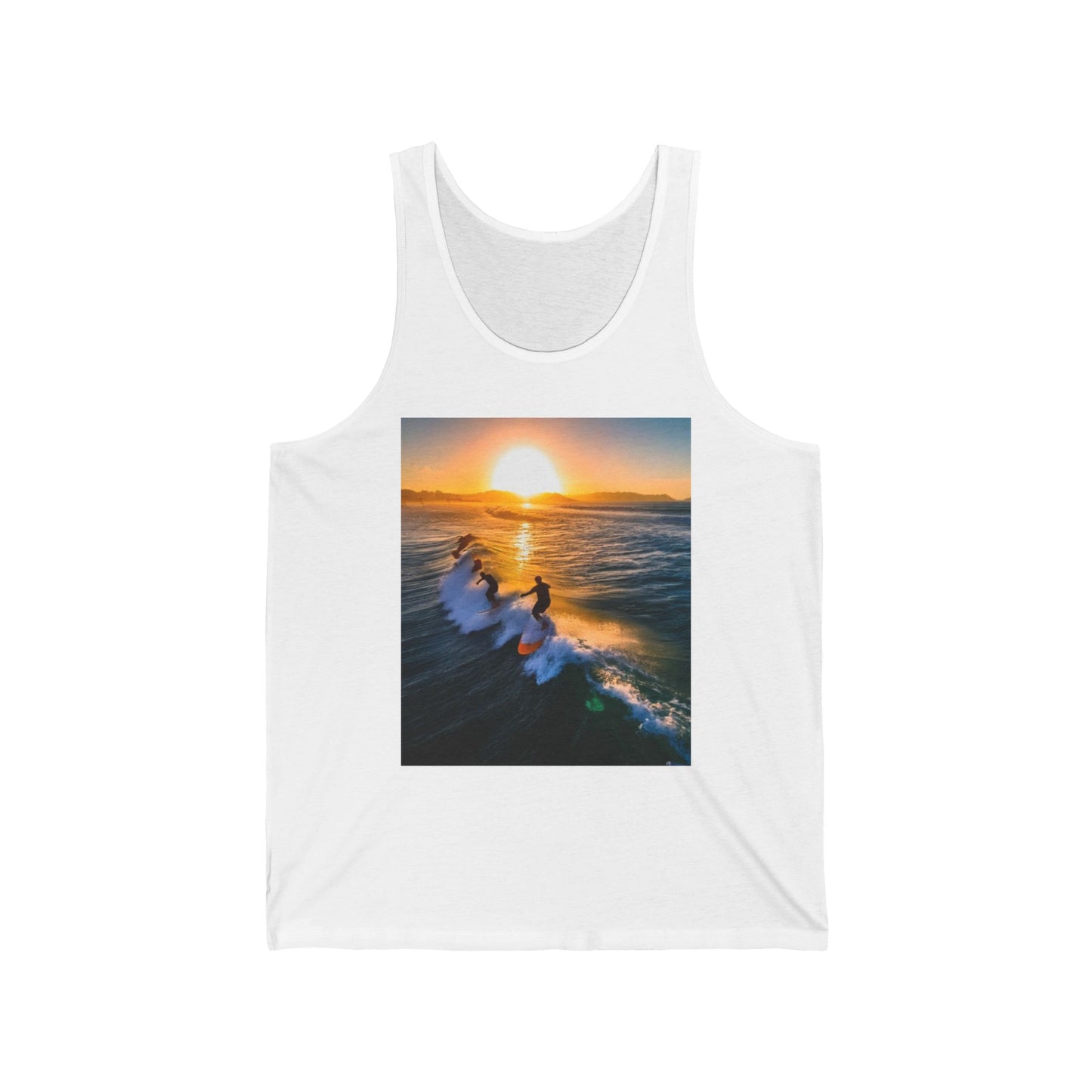Surfing Unisex Jersey Tank Top - Perfect for Festivals & Casual Wear