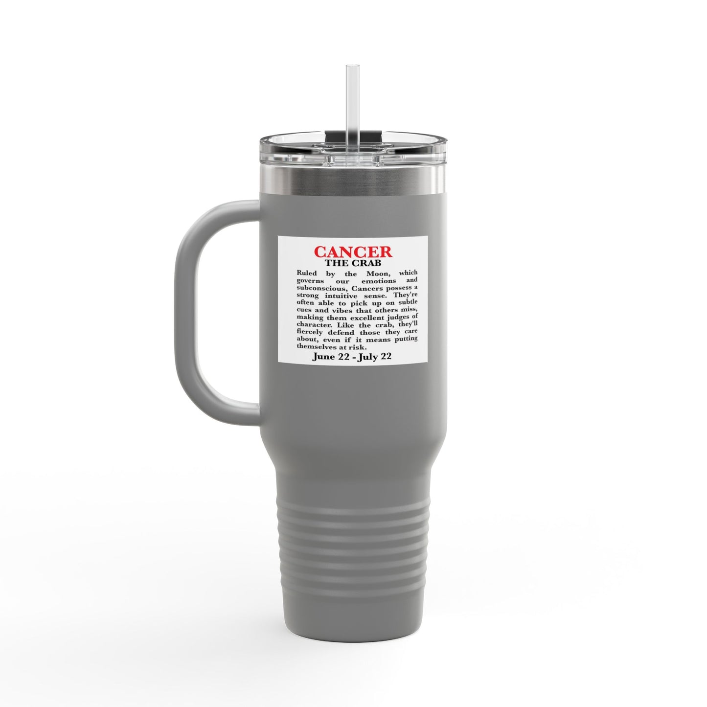 Cancer Insulated Travel Mug, 40oz, Perfect for Zodiac Fans, Coffee, Tea, Water