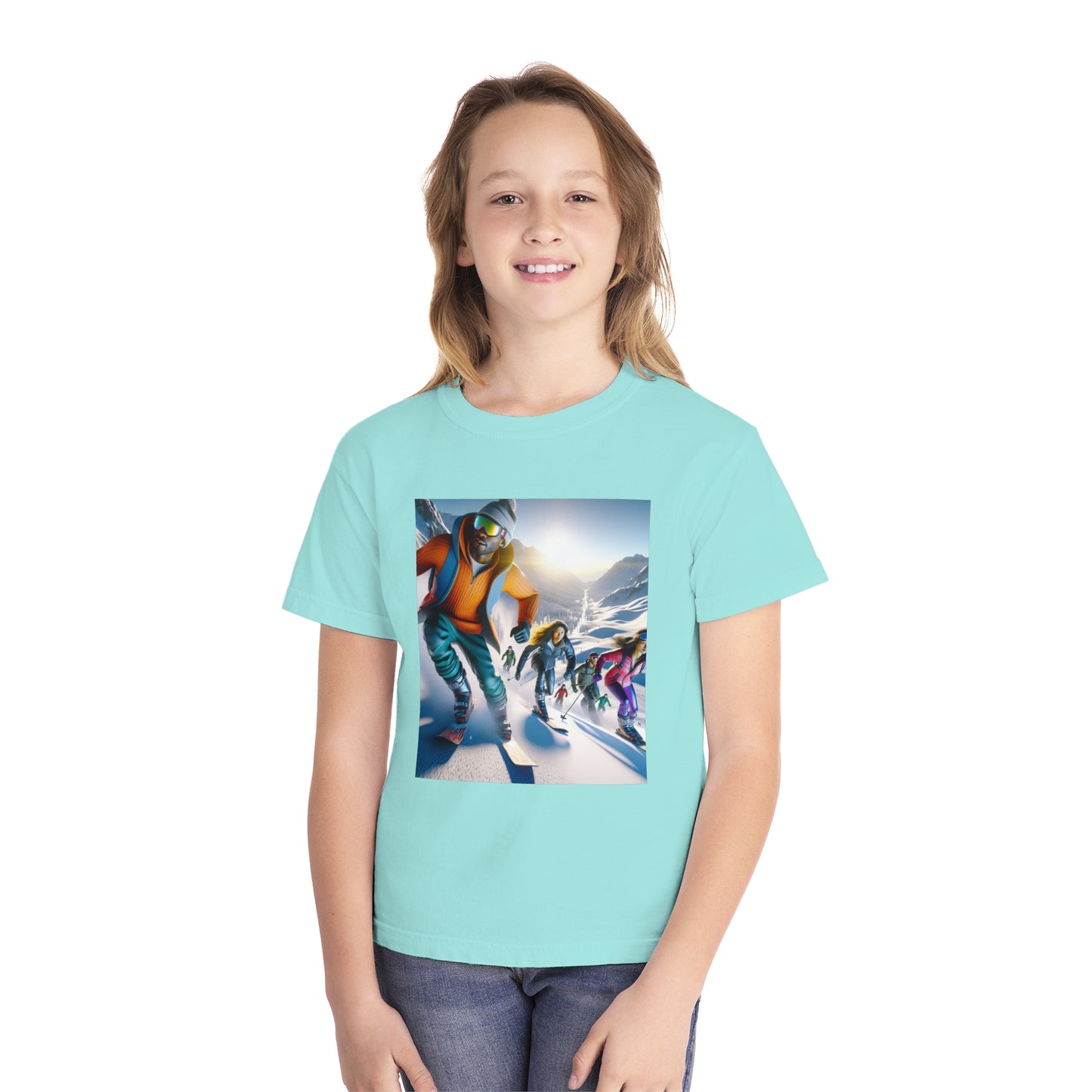 Skiing Youth Midweight Tee