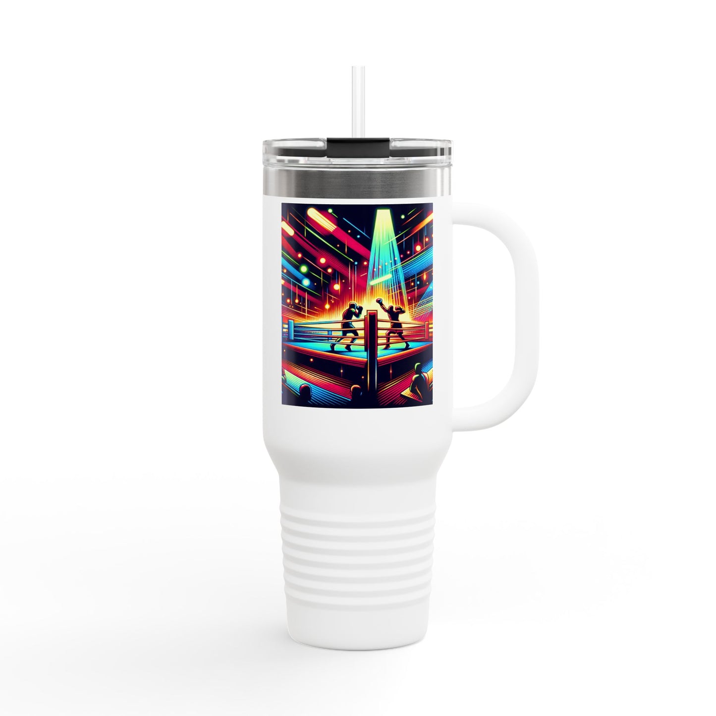 Vintage Boxing Insulated Travel Mug, 40oz, Perfect for Fans, Game Day, Sports Events, Coffee, Tea, Water