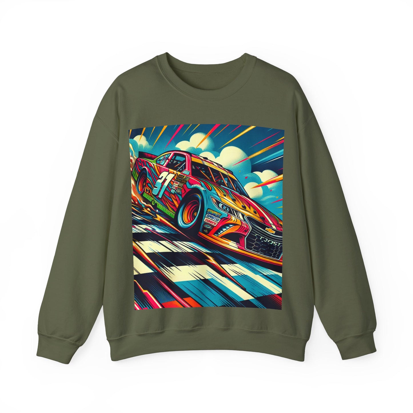 Race Car Crewneck Sweatshirt | Racing Apparel, Unisex Sweatshirt, Nascar Gift, Motorsports Clothing, Car Enthusiasts Sweatshirt
