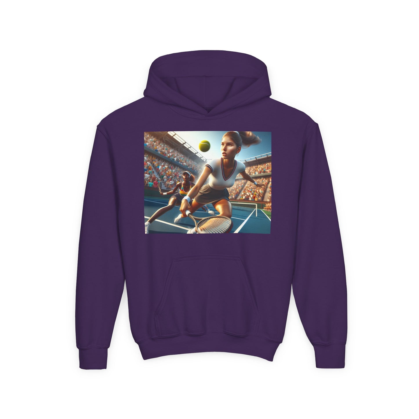 Youth Tennis Champion Hoodie - Sporty Heavy Blend Sweatshirt for Young Athletes