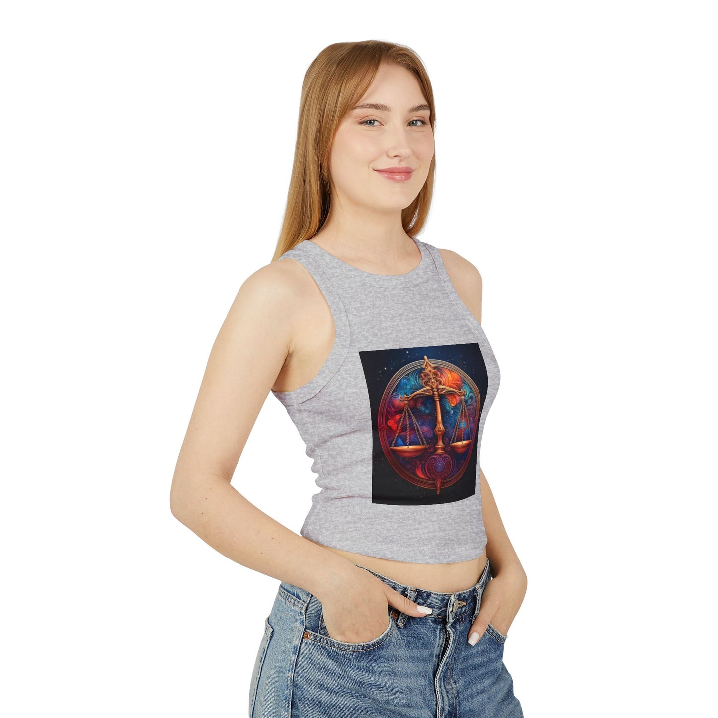 Libra Women's Micro Rib Racer Tank Top