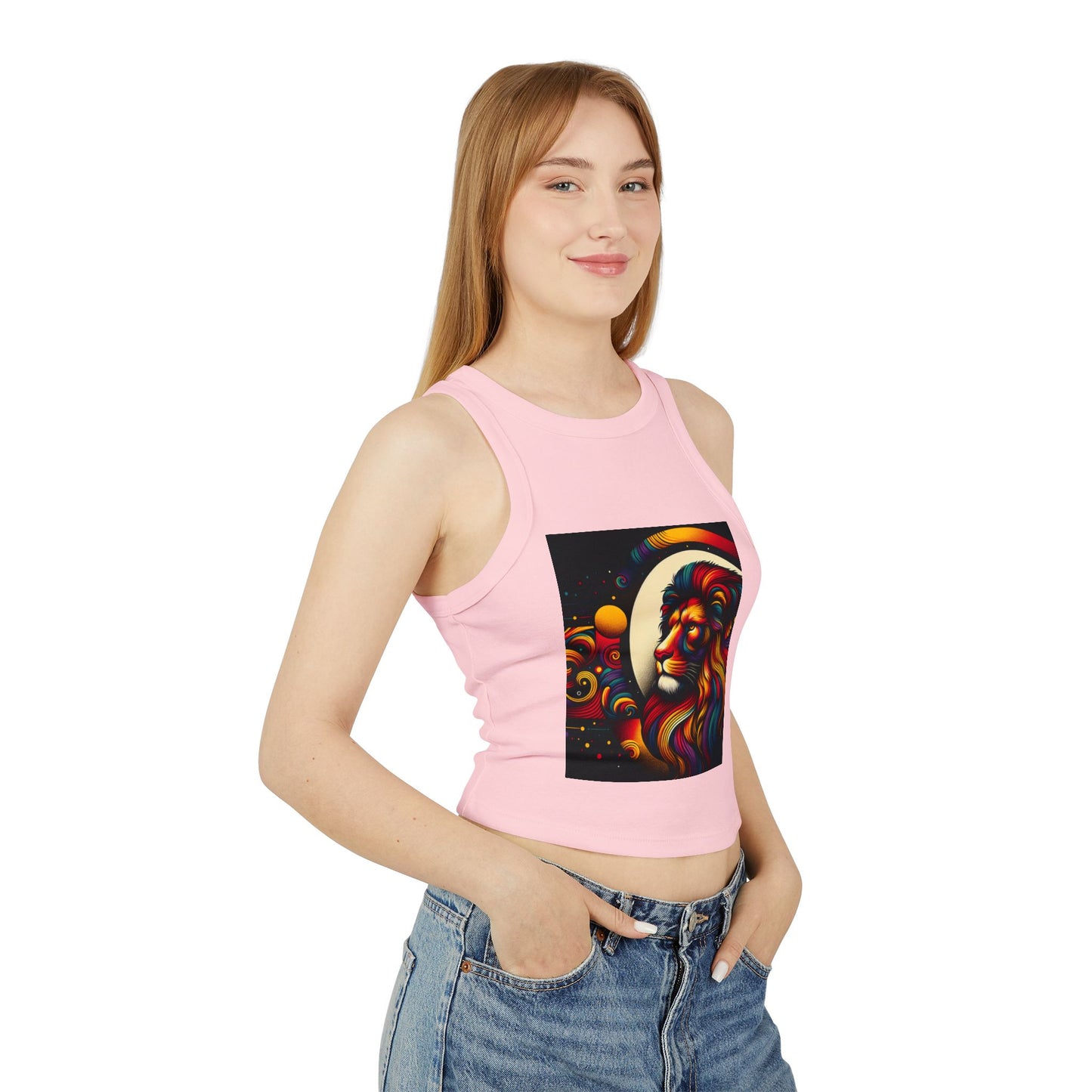 Leo Women's Micro Rib Racer Tank Top