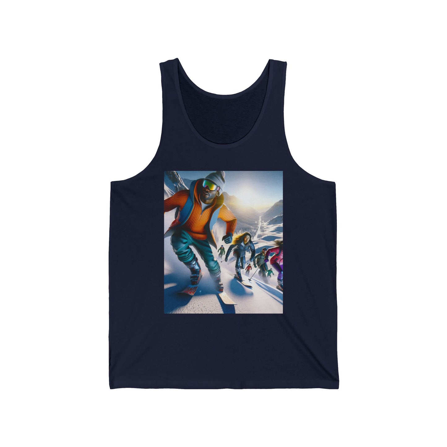Skiing Unisex Jersey Tank Top - Perfect for Festivals & Casual Wear