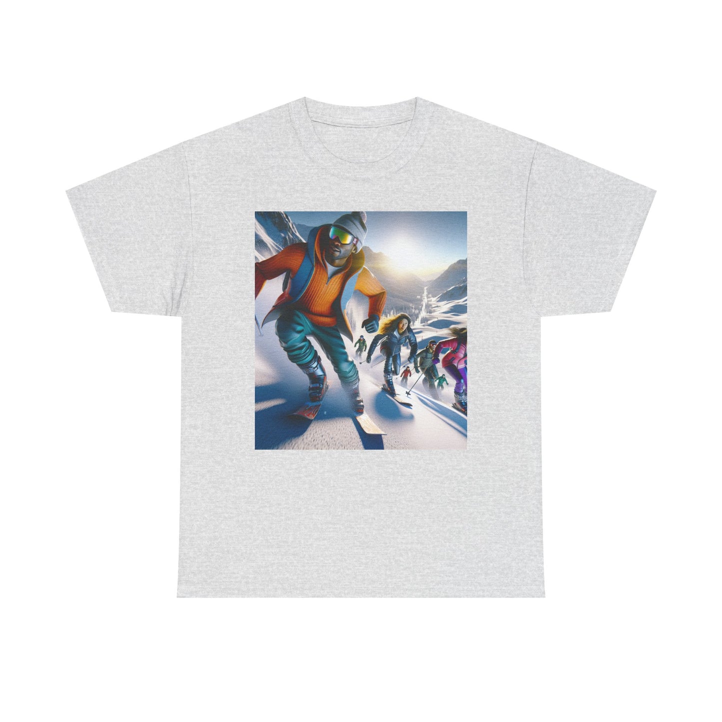 Skiing Women's Heavy Cotton Tee