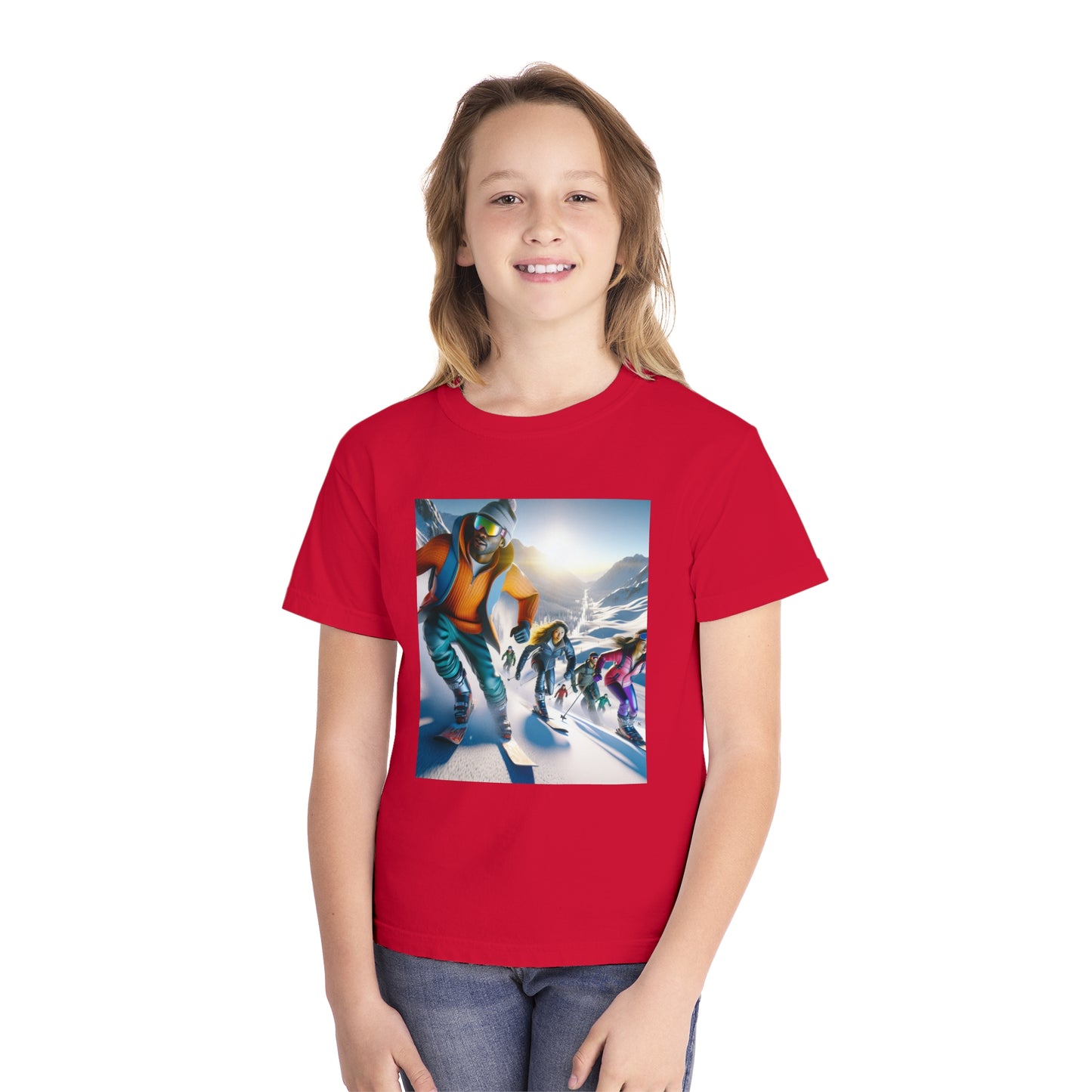 Skiing Youth Midweight Tee