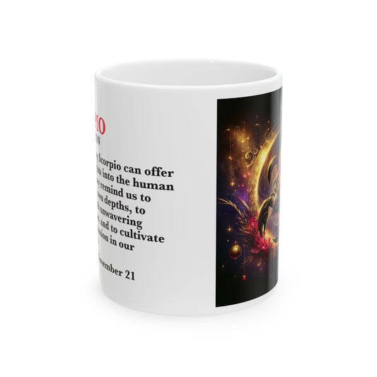 Scorpio Zodiac Ceramic Mug, Astrology Coffee Cup, Horoscope Drinkware for Scorpio Lovers, October/November Birthday Gift, Star Sign Mug