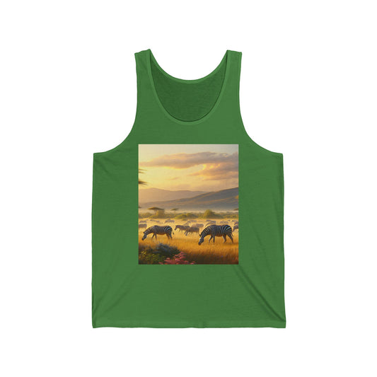 Zebras Unisex Jersey Tank Top - Perfect for Festivals & Casual Wear