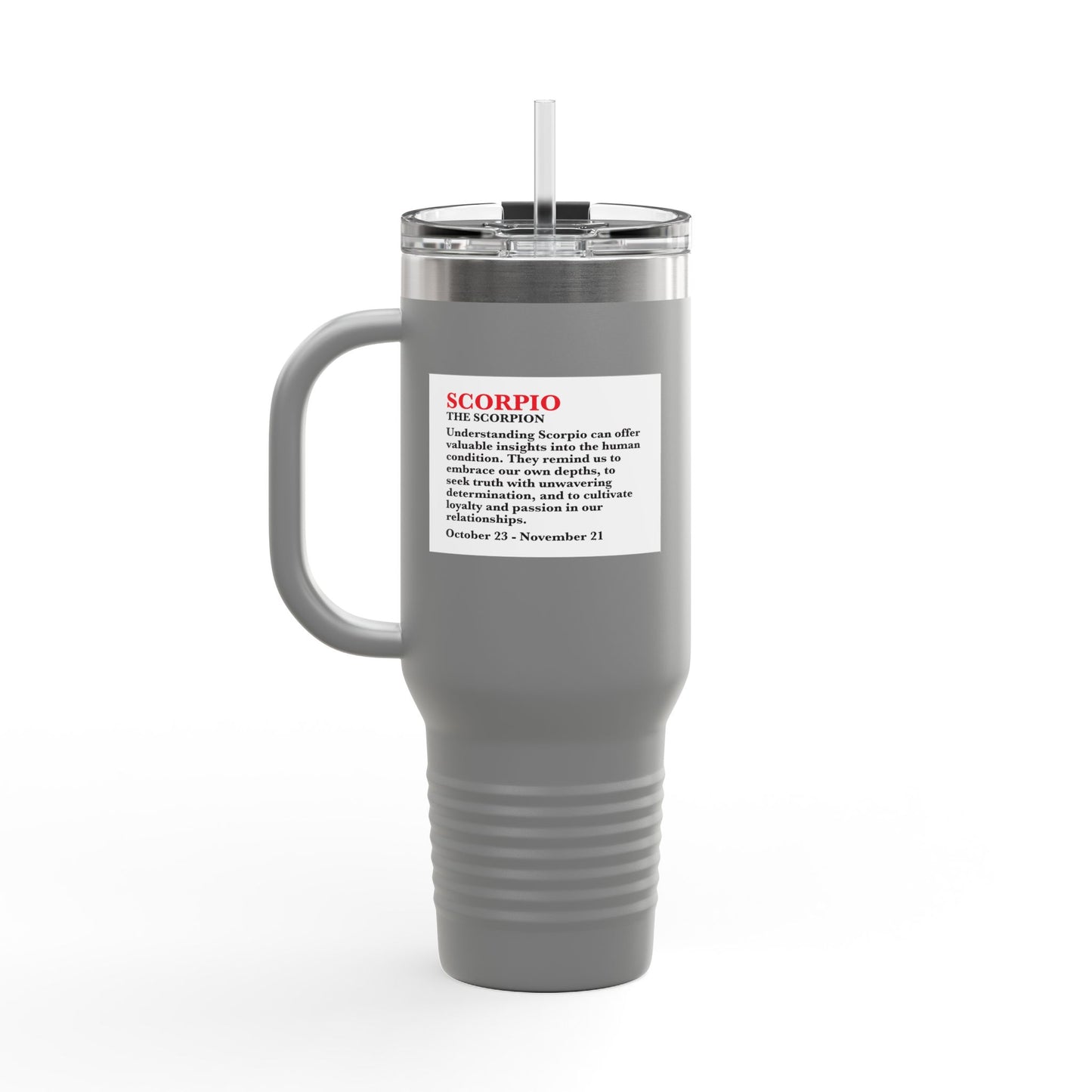 Scorpio Insulated Travel Mug, 40oz, Perfect for Zodiac Fans, Coffee, Tea, Water