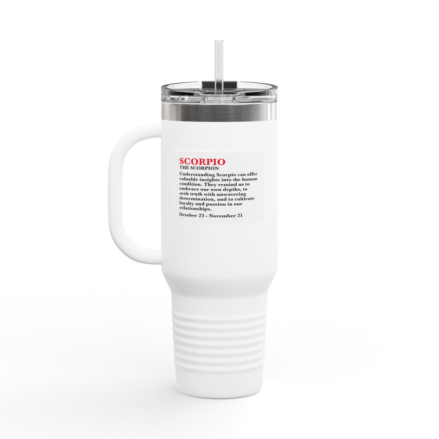 Scorpio Insulated Travel Mug, 40oz, Perfect for Zodiac Fans, Coffee, Tea, Water
