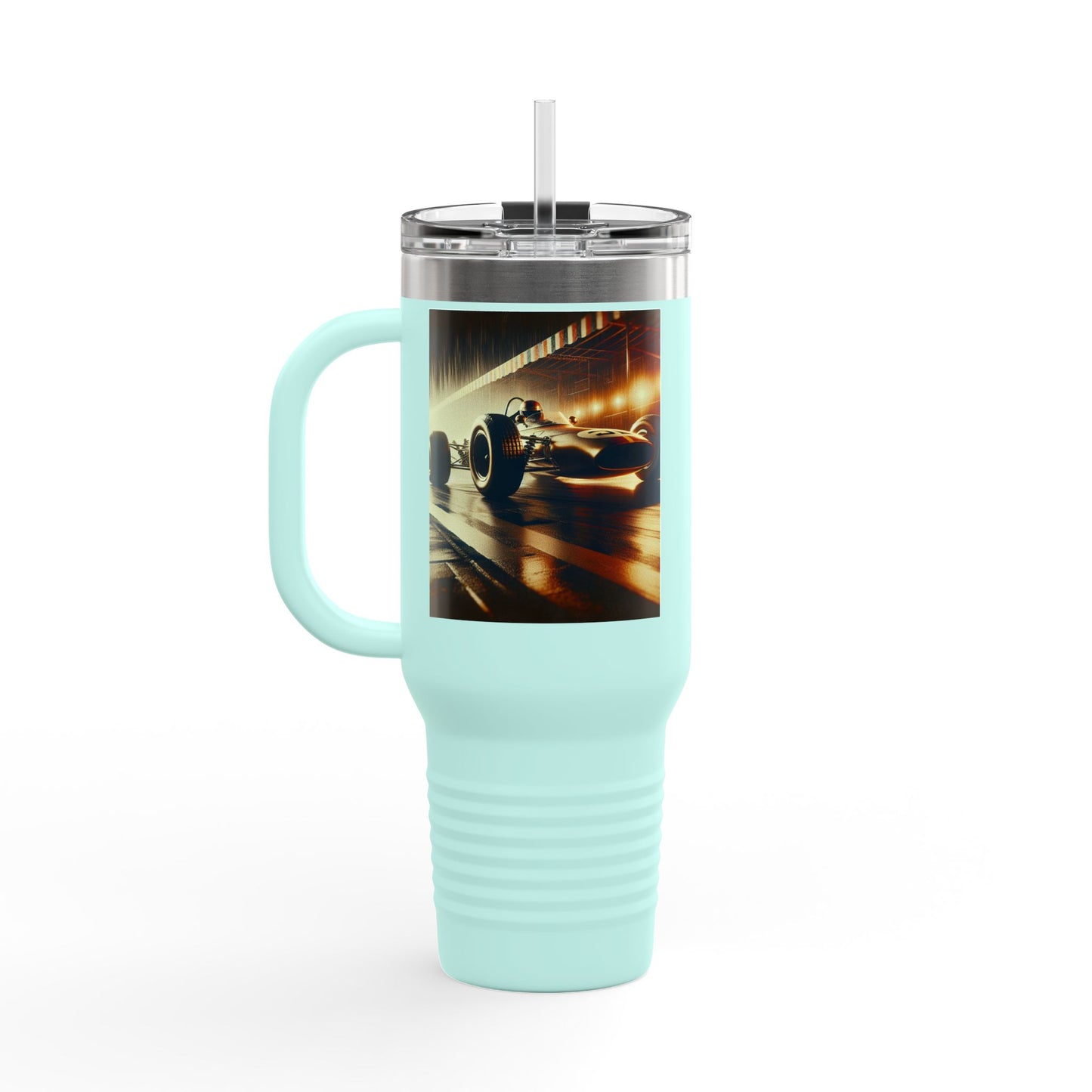 Vintage F1 Insulated Travel Mug, 40oz, Perfect for Fans, Sports Events, Coffee, Tea, Water