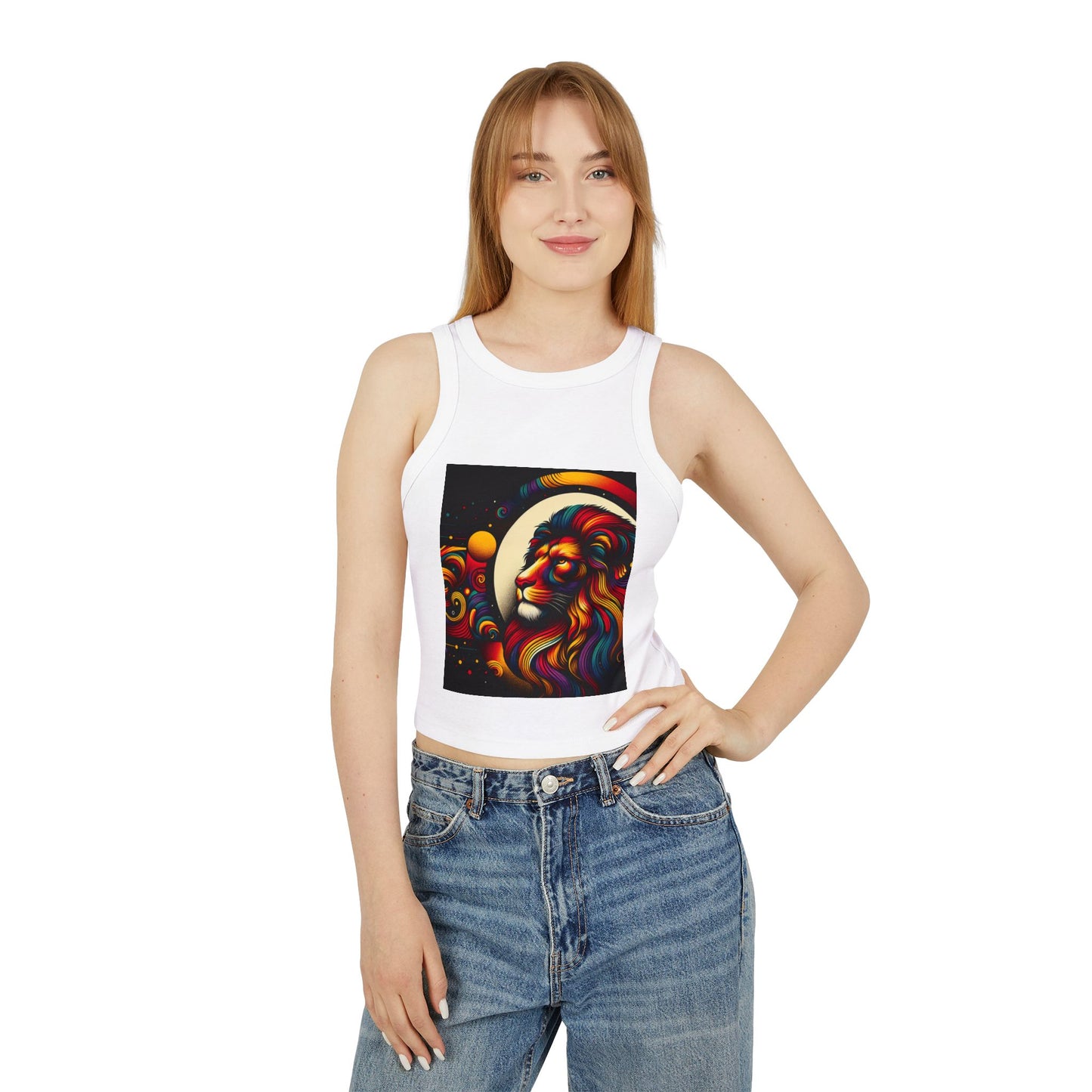 Leo Women's Micro Rib Racer Tank Top