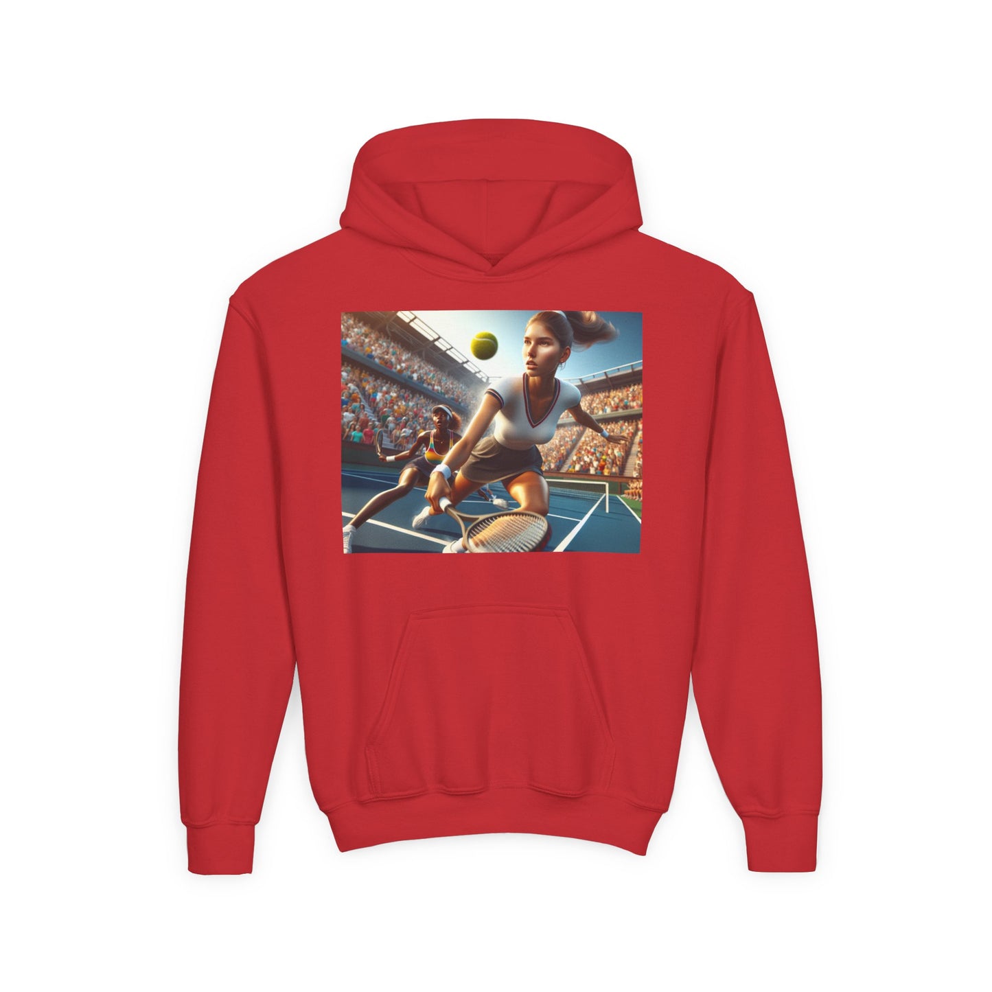 Youth Tennis Champion Hoodie - Sporty Heavy Blend Sweatshirt for Young Athletes