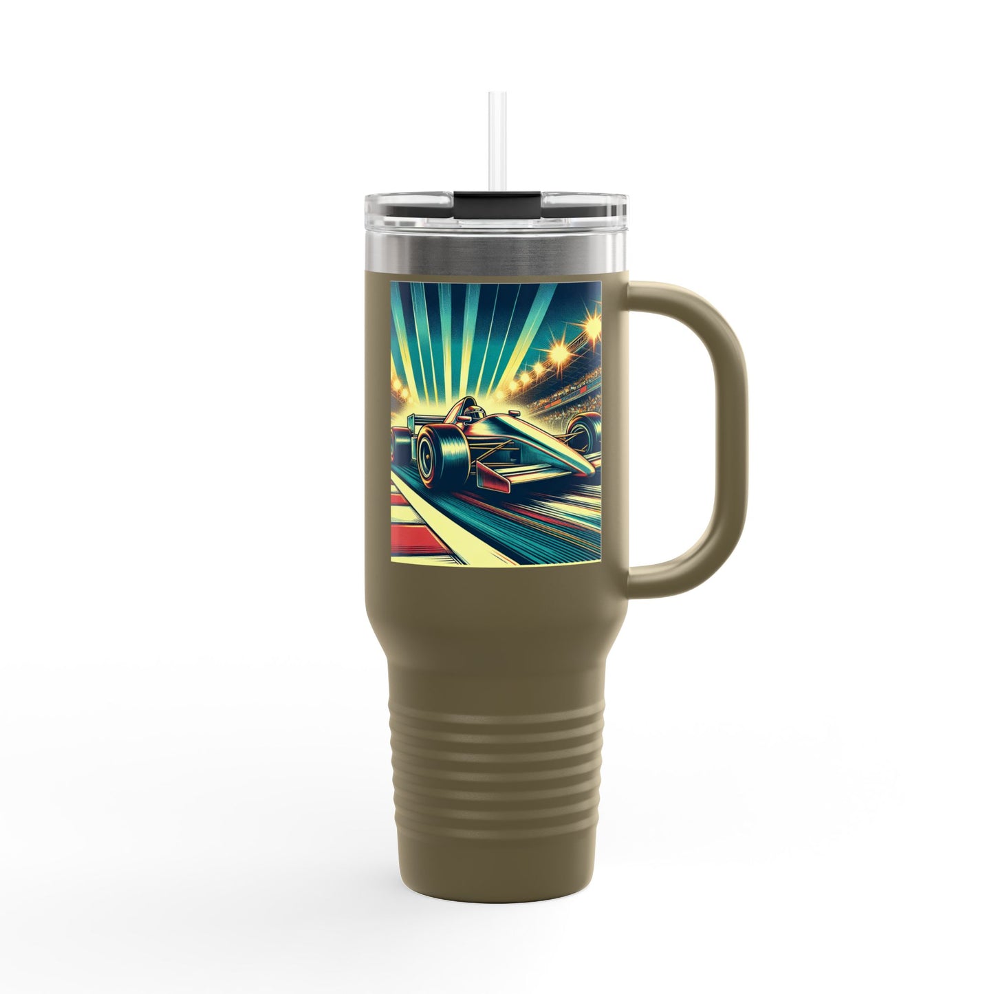 Vintage F1 Insulated Travel Mug, 40oz, Perfect for Fans, Sports Events, Coffee, Tea, Water