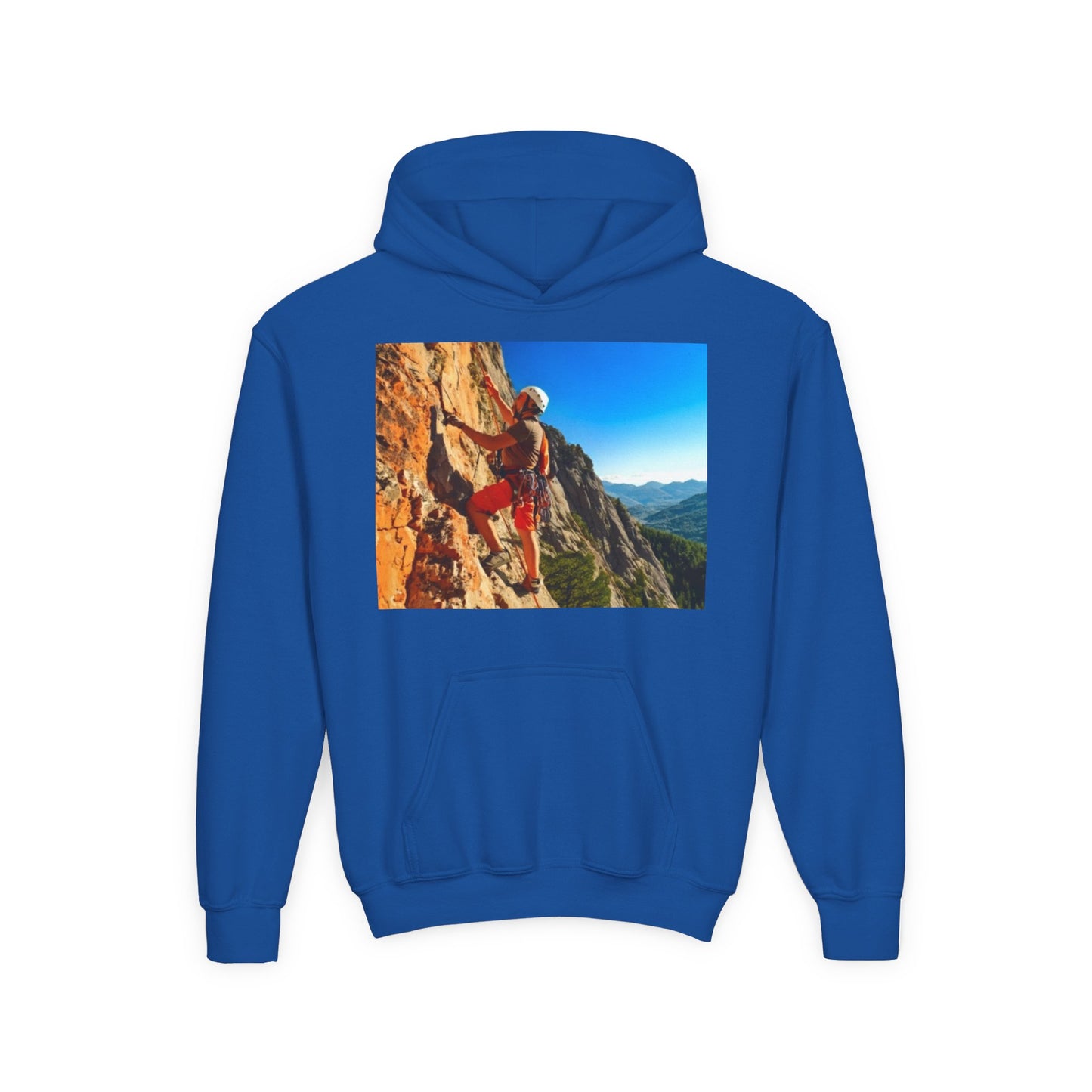 Rock Climbing Youth Hoodie - Heavy Blend Sweatshirt
