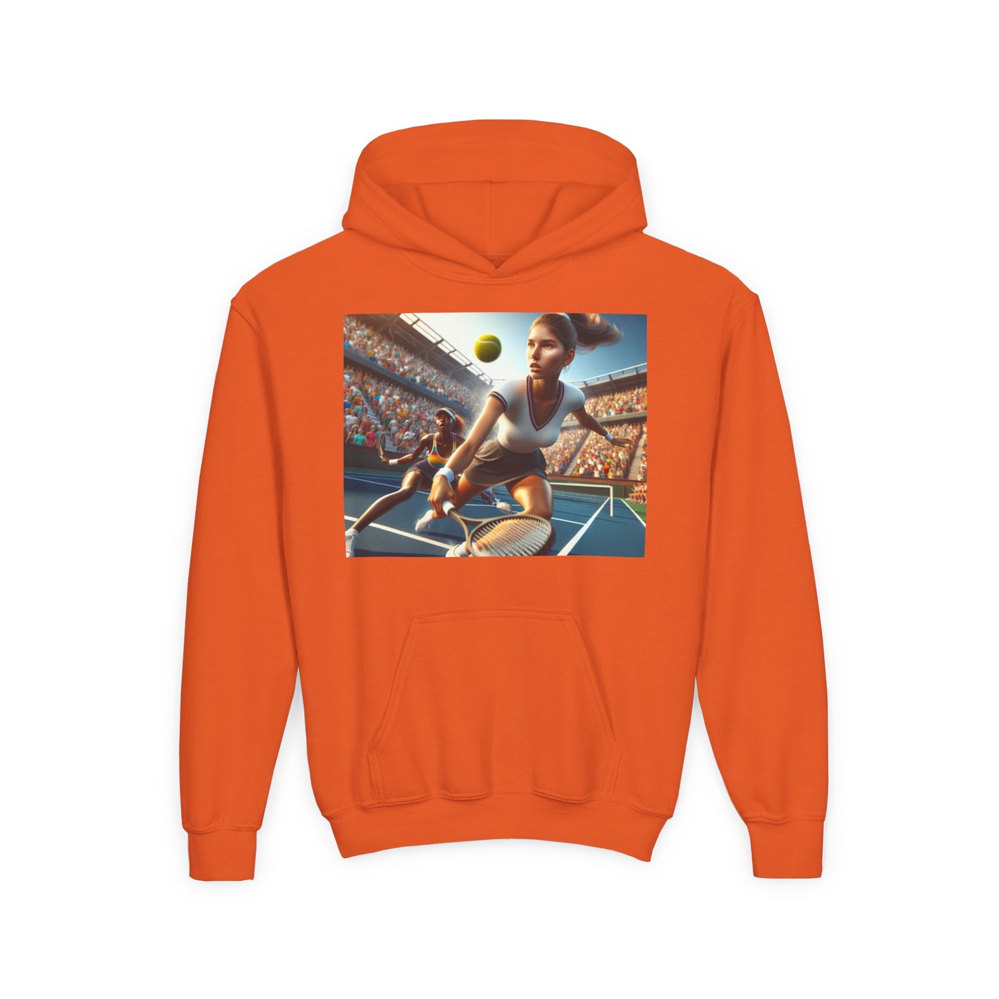 Youth Tennis Champion Hoodie - Sporty Heavy Blend Sweatshirt for Young Athletes