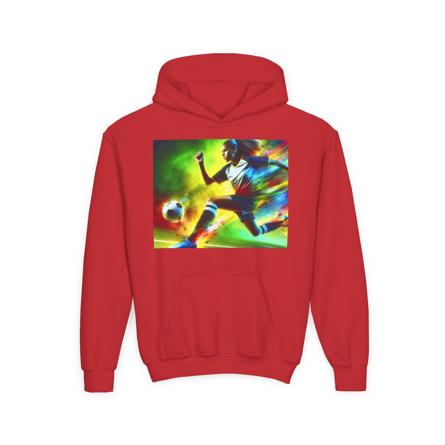 Soccer Youth Hoodie - Sporty Heavy Blend Sweatshirt for Young Athletes