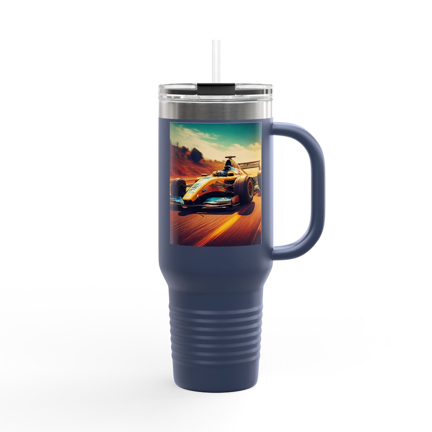 Vintage F1 Insulated Travel Mug, 40oz, Perfect for Fans, Sports Events, Coffee, Tea, Water