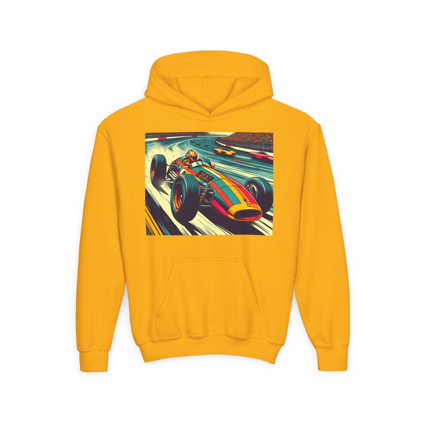 Vintage F1 Youth Hoodie - Heavy Blend Sweatshirt