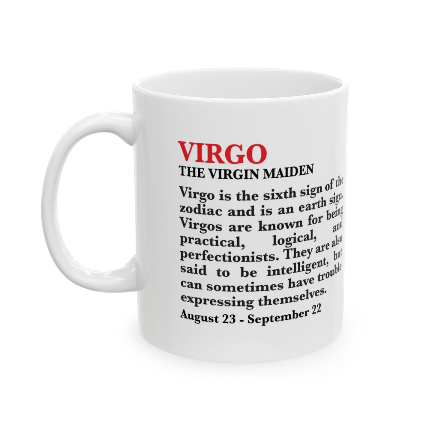Virgo Zodiac Ceramic Mug, Astrology Coffee Cup, Horoscope Drinkware for Virgo Lovers, August/September Birthday Gift, Star Sign Mug
