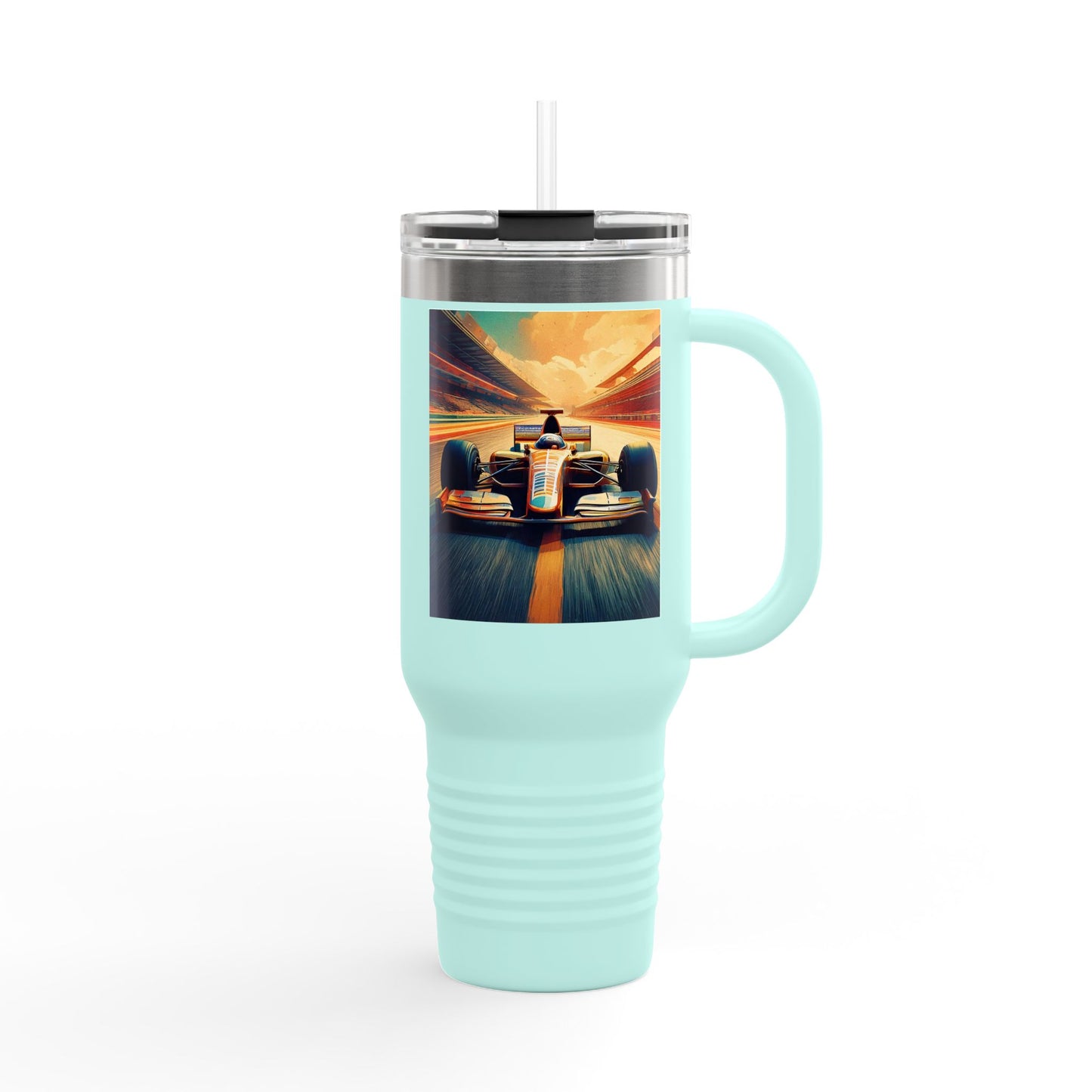 Vintage F1 Insulated Travel Mug, 40oz, Perfect for Fans, Sports Events, Coffee, Tea, Water