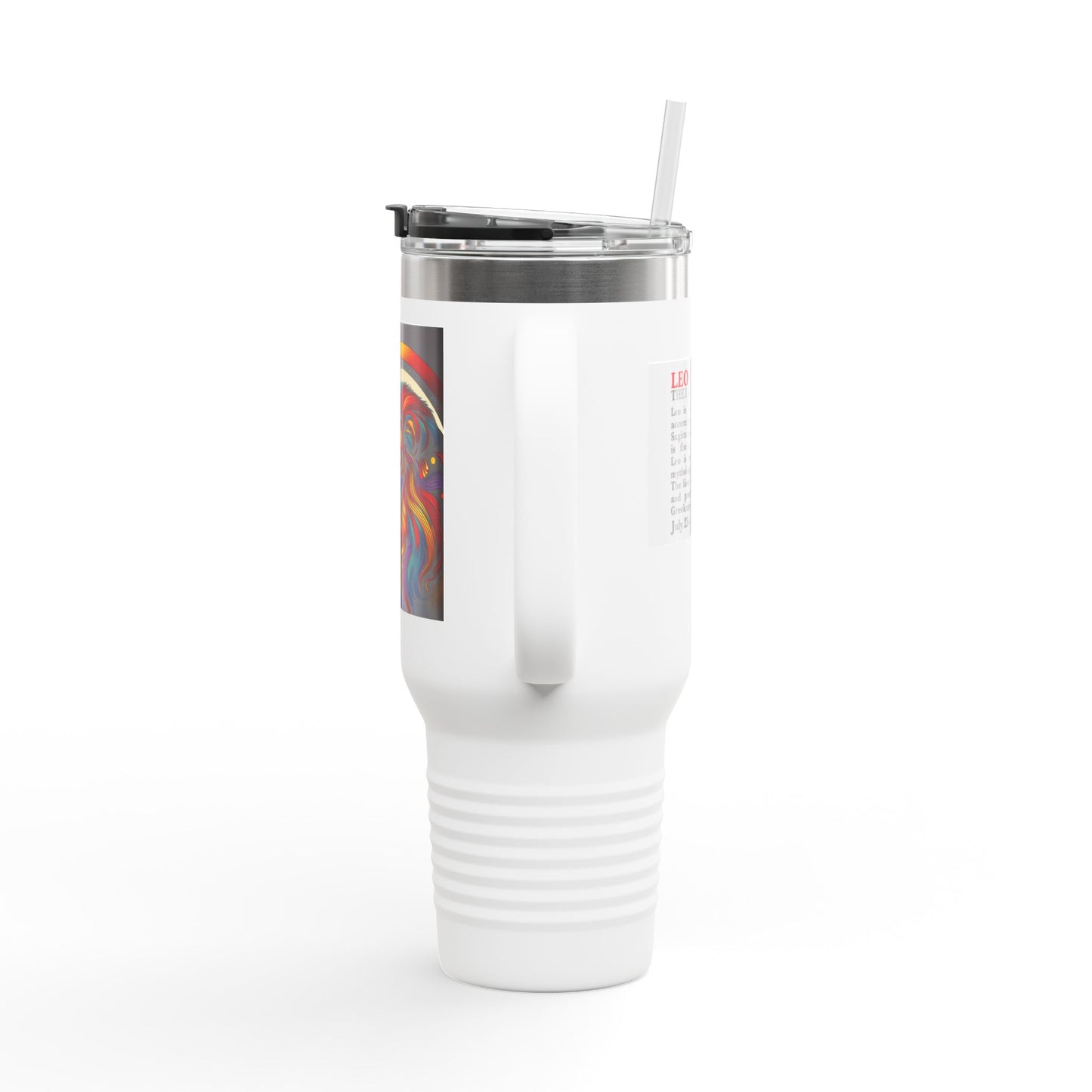 Leo Insulated Travel Mug, 40oz, Perfect for Zodiac Fans, Coffee, Tea, Water