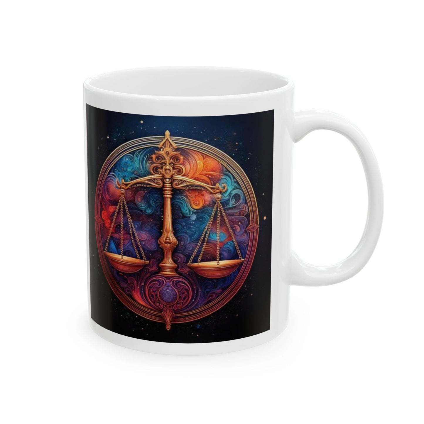 Libra Zodiac Ceramic Mug, Astrology Coffee Cup, Horoscope Drinkware for Libra Lovers, September/October Birthday Gift, Star Sign Mug