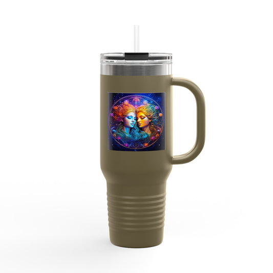Gemini Insulated Travel Mug, 40oz, Perfect for Zodiac Fans, Coffee, Tea, Water