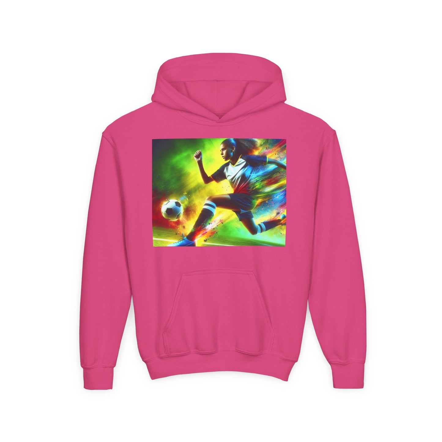 Soccer Youth Hoodie - Sporty Heavy Blend Sweatshirt for Young Athletes