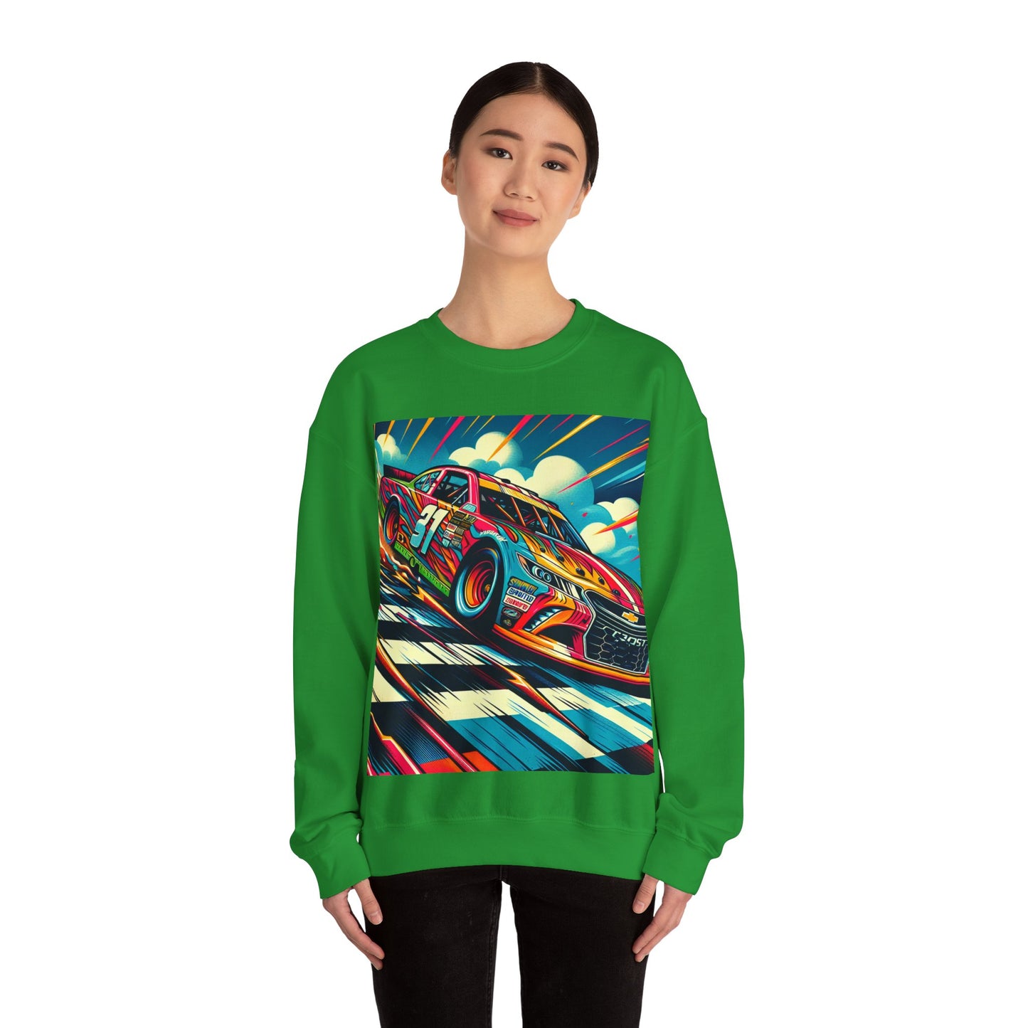 Race Car Crewneck Sweatshirt | Racing Apparel, Unisex Sweatshirt, Nascar Gift, Motorsports Clothing, Car Enthusiasts Sweatshirt