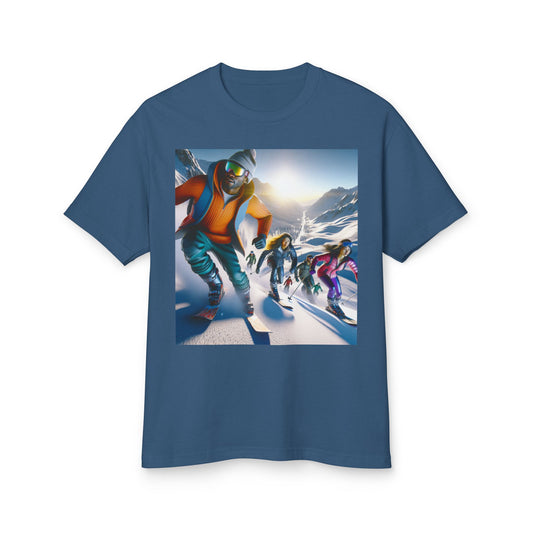 Skiing Heavyweight Tee - Unisex Garment-Dyed Shirt