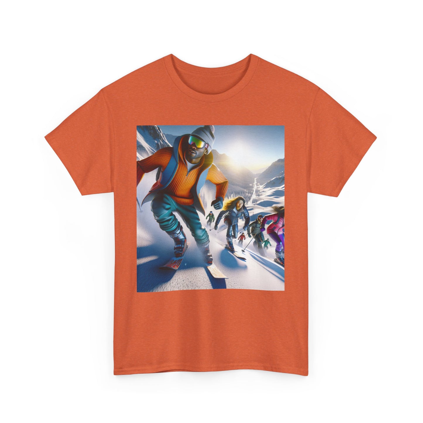 Skiing Women's Heavy Cotton Tee