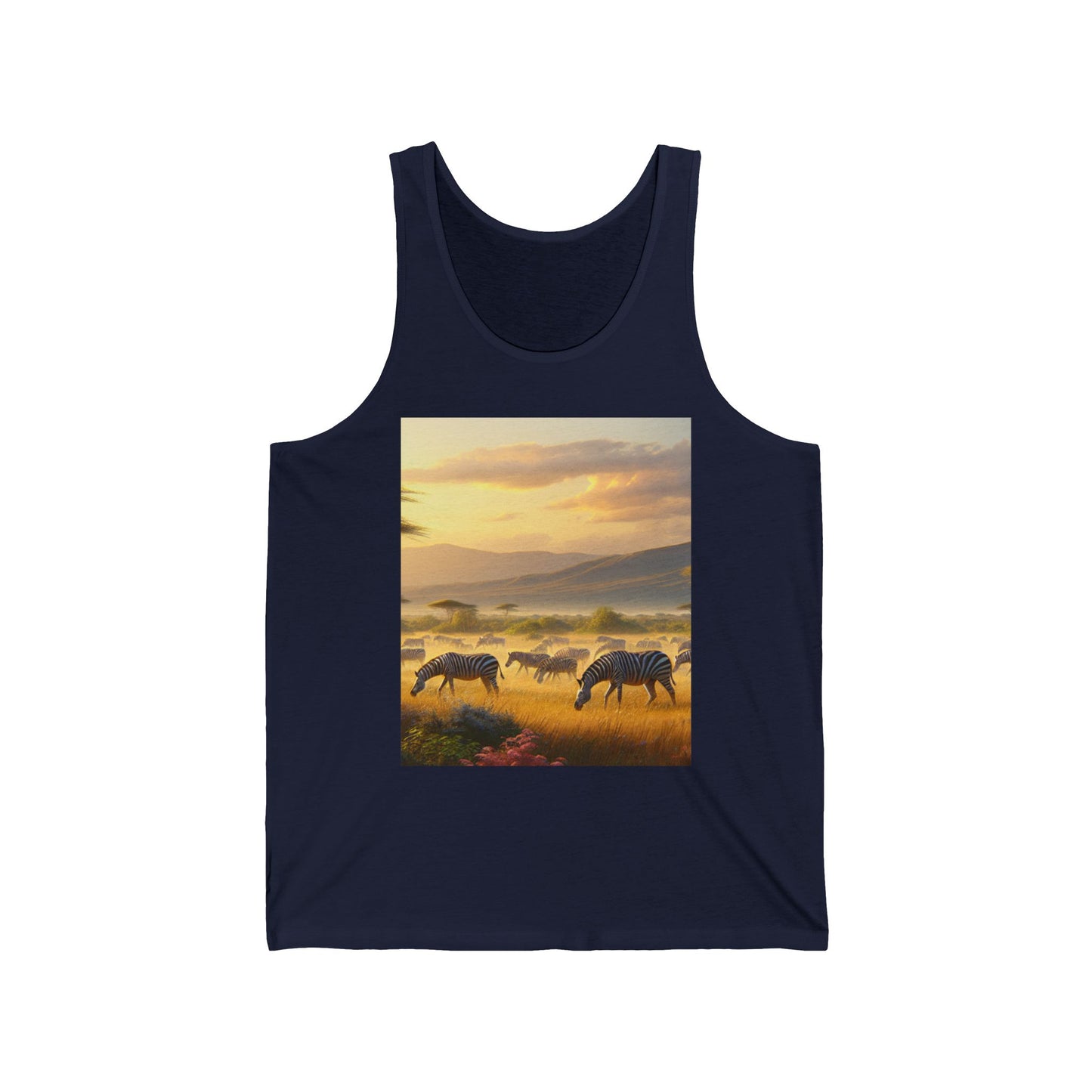 Zebras Unisex Jersey Tank Top - Perfect for Festivals & Casual Wear