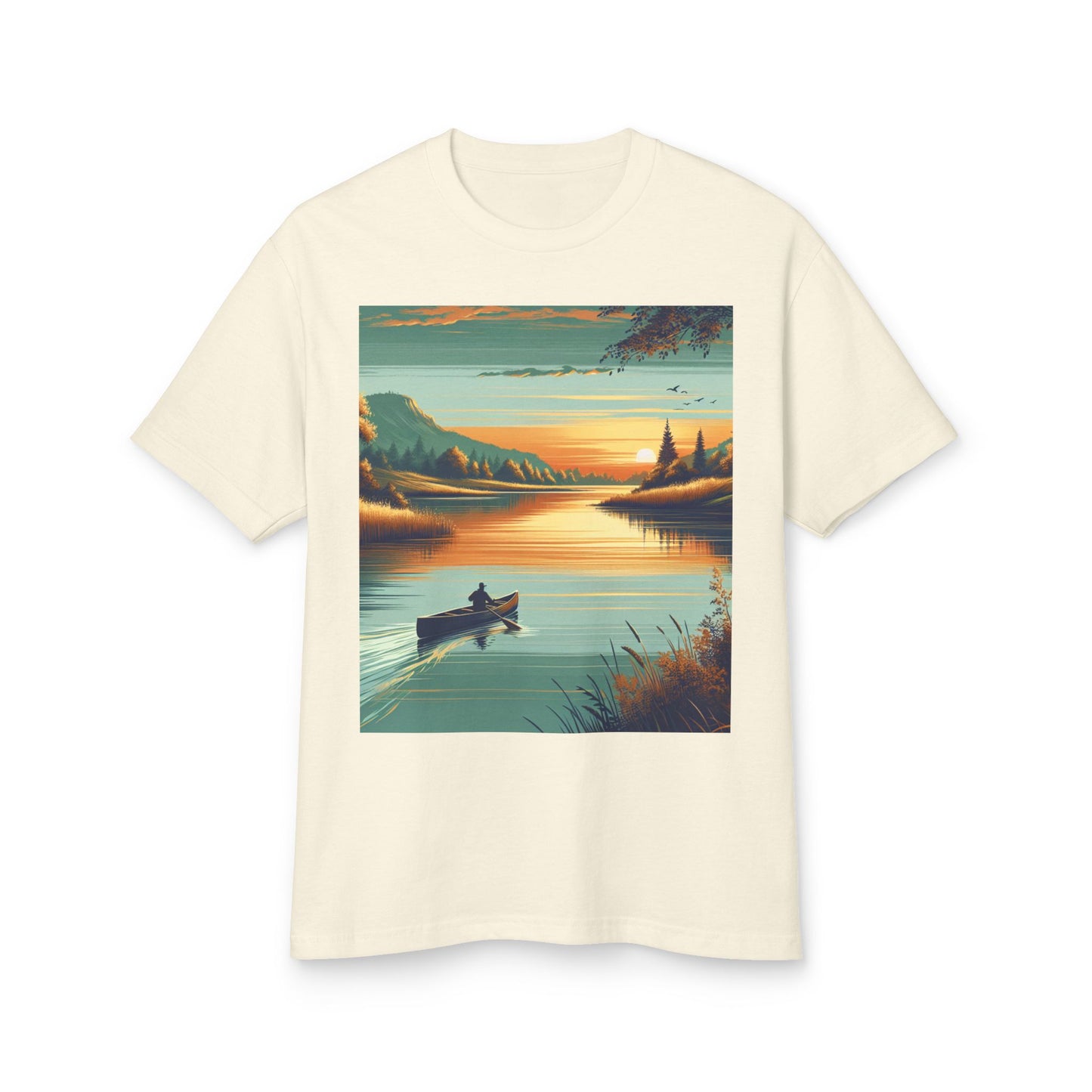 Canoeing Heavyweight Tee - Unisex Garment-Dyed Shirt