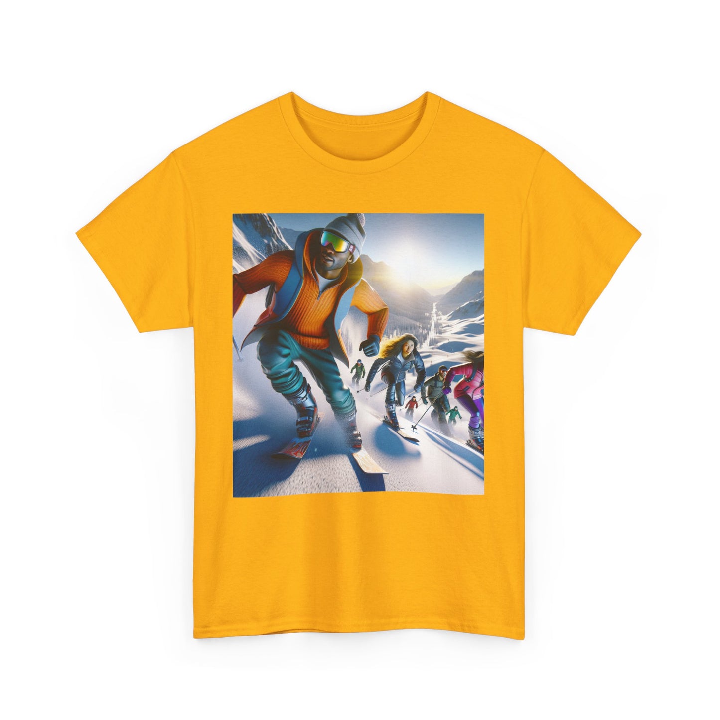 Skiing Women's Heavy Cotton Tee