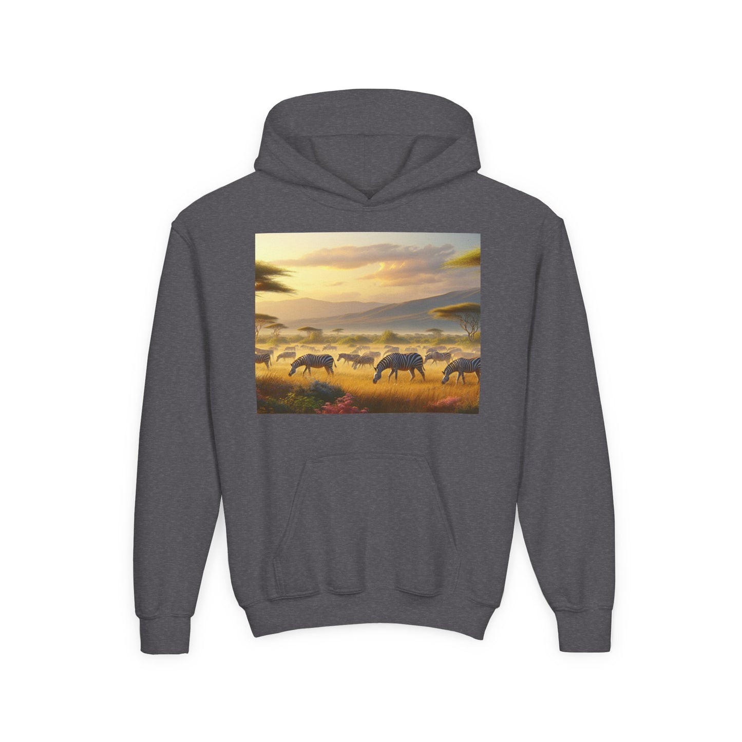 Zebras Youth Hoodie - Heavy Blend Sweatshirt