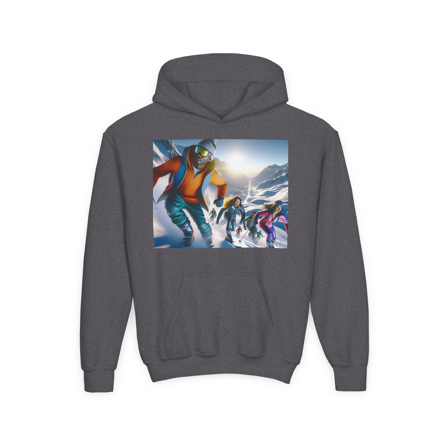Skiing Youth Hoodie - Heavy Blend Sweatshirt