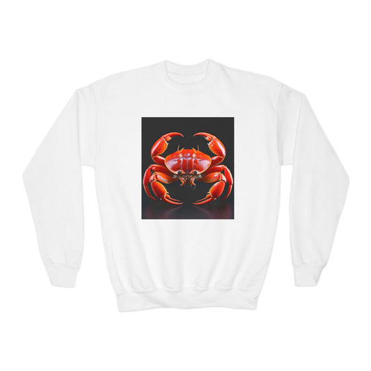 Youth Crewneck Sweatshirt with Cancer  Zodiac Design - Astrology Gift, Horoscope Apparel, Birthday Present, Cozy Pullover