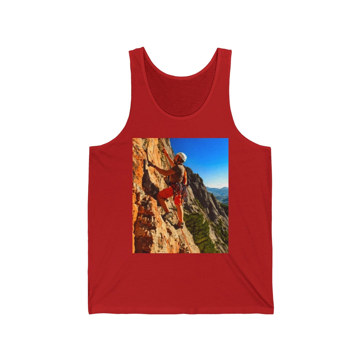 Rock Climbing Unisex Jersey Tank Top - Perfect for Festivals & Casual Wear