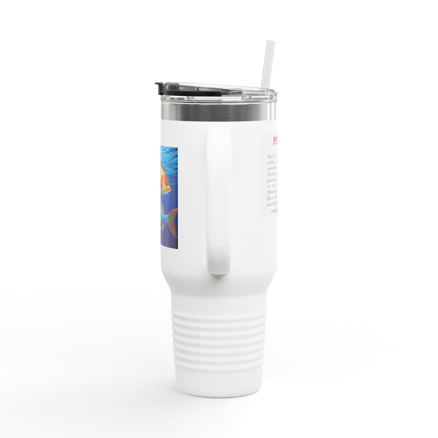 Pisces Insulated Travel Mug, 40oz, Perfect for Zodiac Fans, Coffee, Tea, Water