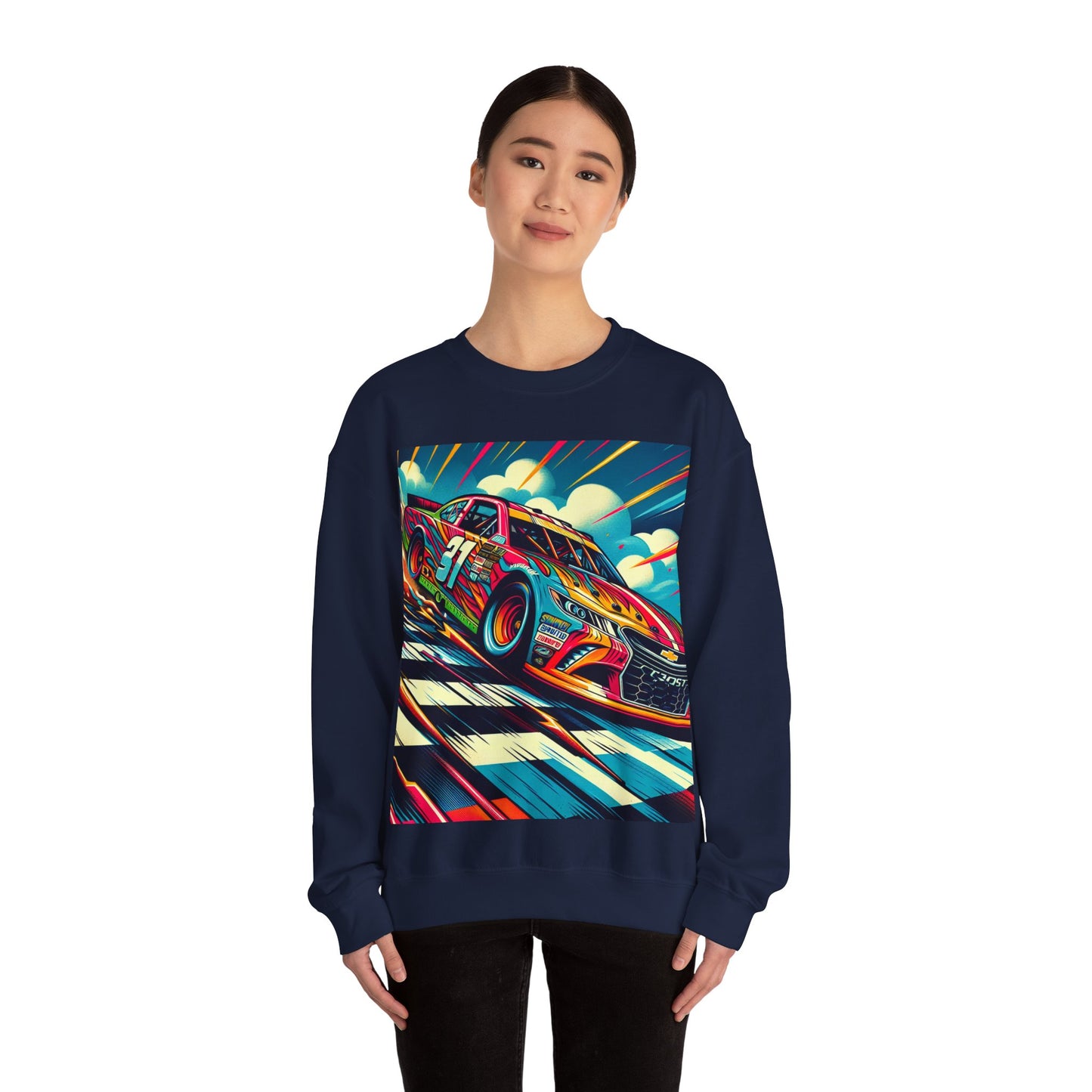 Race Car Crewneck Sweatshirt | Racing Apparel, Unisex Sweatshirt, Nascar Gift, Motorsports Clothing, Car Enthusiasts Sweatshirt