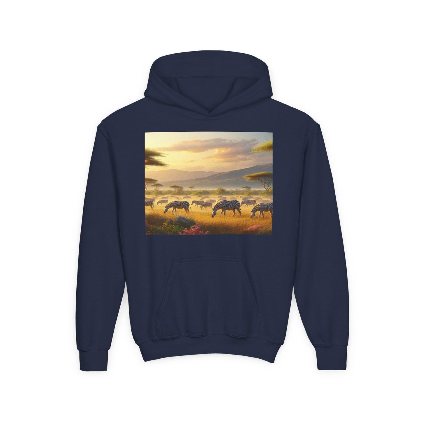 Zebras Youth Hoodie - Heavy Blend Sweatshirt