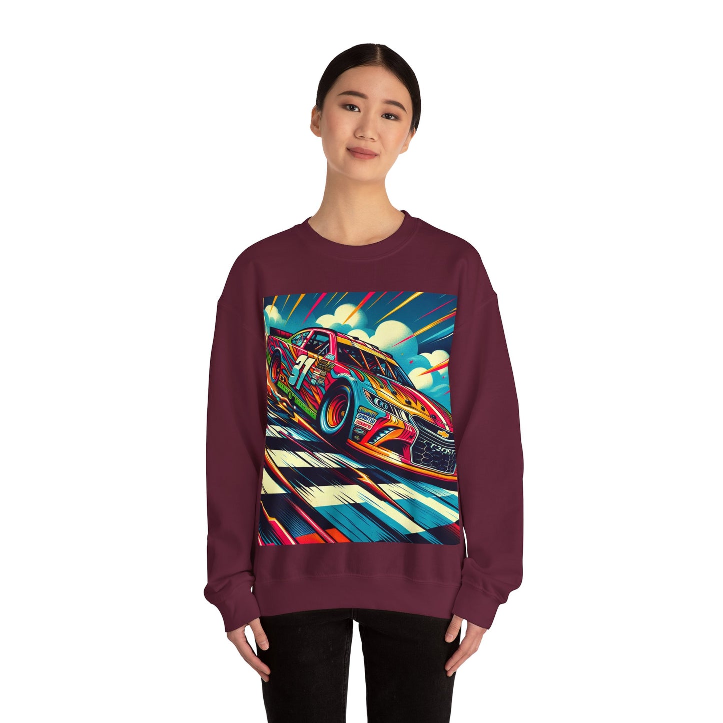 Race Car Crewneck Sweatshirt | Racing Apparel, Unisex Sweatshirt, Nascar Gift, Motorsports Clothing, Car Enthusiasts Sweatshirt