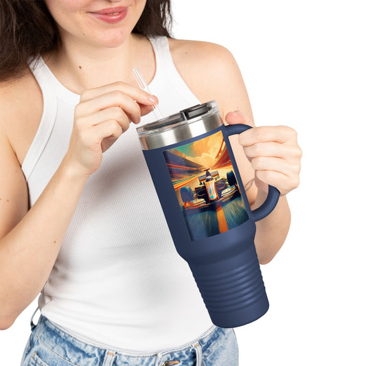 Vintage F1 Insulated Travel Mug, 40oz, Perfect for Fans, Sports Events, Coffee, Tea, Water