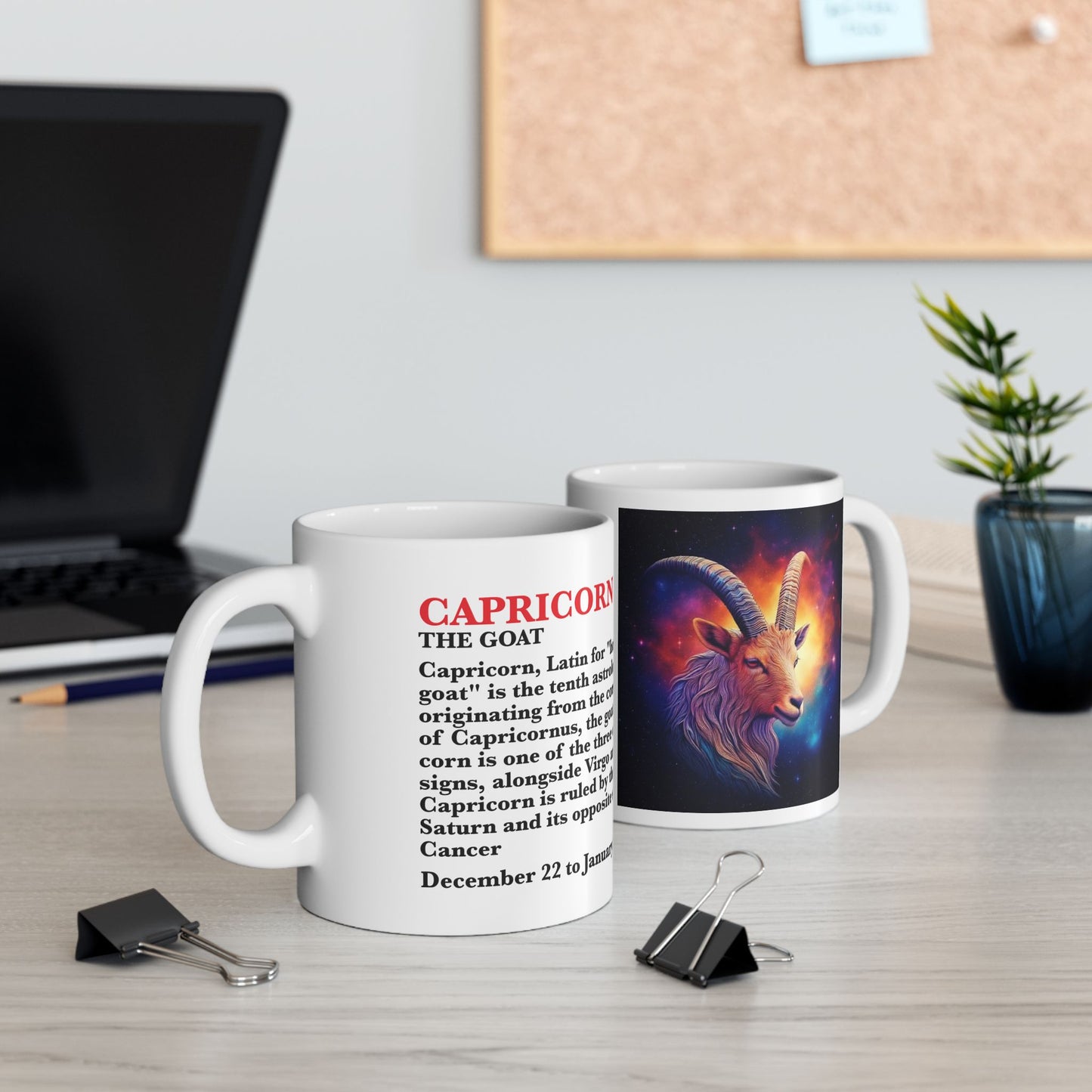 Capricorn Zodiac Ceramic Mug, Astrology Coffee Cup, Horoscope Drinkware for Capricorn Lovers, December/January Birthday Gift,